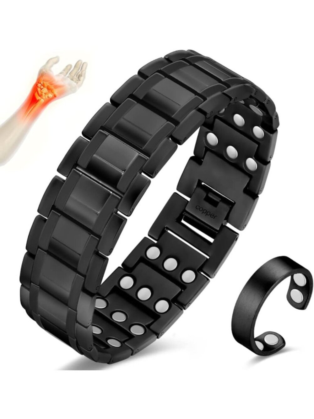 Stylish Copper Magnetic Bracelet for Men | Strong Magnet Therapy Jewelry